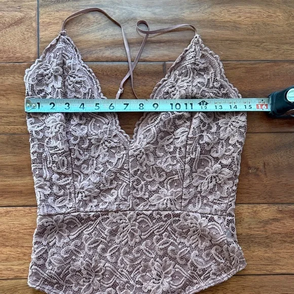 Windsor Brown Lace Bodysuit with Spaghetti Straps Size Large - Picture 4 of 6